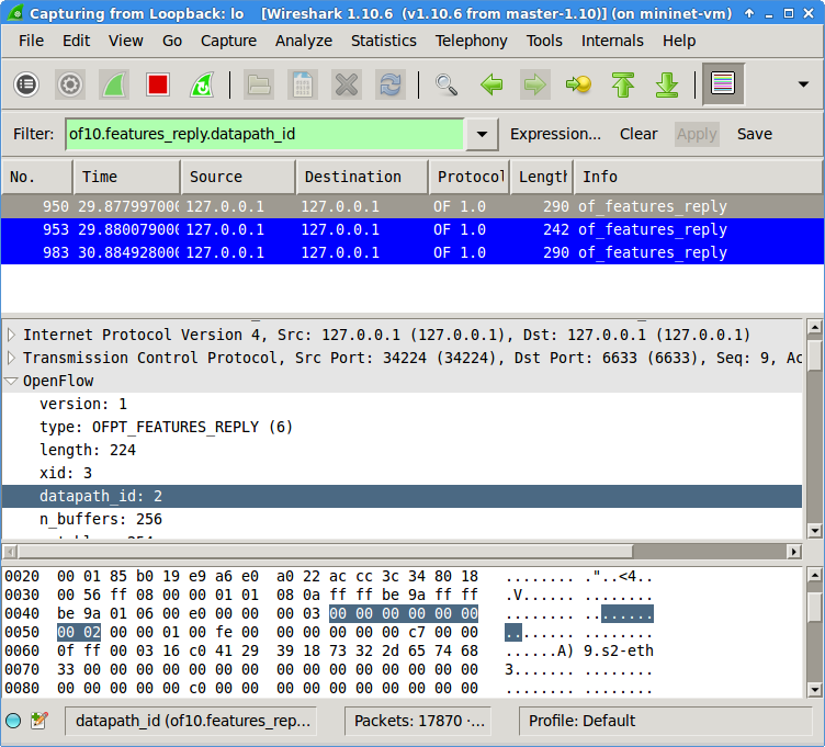 How to map OpenFlow switches to TCP ports in SDN simulations OpenSource Routing and